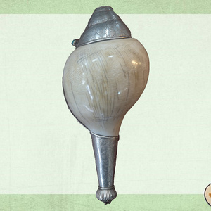 西藏红藏地供品手工包银右旋白海螺密宗法器八供养家居摆件