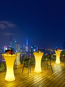 网红鸡尾酒会露天防水吧台户外led发光酒吧清吧酒室高脚桌椅组合