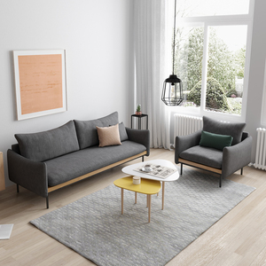 出租房沙发简易小户型公寓卧室双人三人位高脚北欧布艺沙发经济型