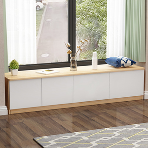 实木阳台储物柜飘窗柜榻榻米窗台地柜矮柜置物可坐长条柜卧室定做