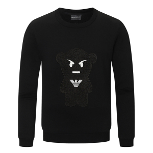 armani阿玛尼卫衣男装 秋冬新款小熊刺绣休闲圆领套头长袖外套男