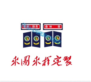 臂章定做森林消防臂章森林防火胸牌领章蓝色背贴定做定制臂章贴