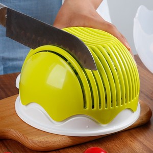 抖音同款沙拉切割碗切沙拉神器带盖多功能切切水果蔬菜分割切菜器