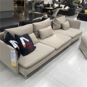ikea宜家 索德汉 四人沙发简约北欧客厅布艺沙发米黄色宽2.91米