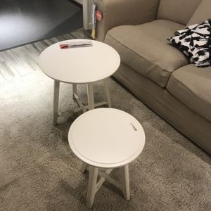 国内IKEA宜家代购 KRAGSTA 克拉思塔 套桌2件套茶几边桌白色简约