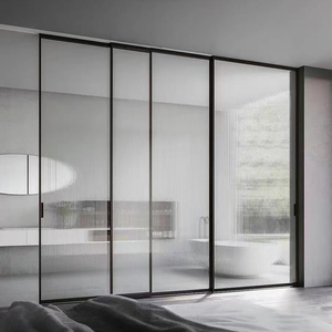 极窄边框吊轨厨房阳台钛镁合金推拉门三四联动门超白长虹玻璃移门