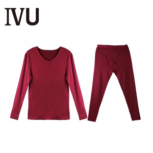 安莉芳ivu男士v领人造羊毛加厚加绒保暖内衣套装ud0165专柜正品