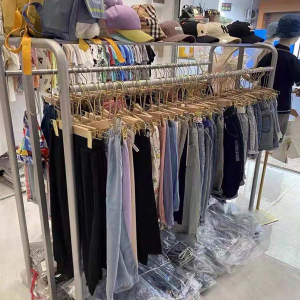 童装店双排中岛架双杠展示架男女装服装店纳米金色银色挂衣服架子