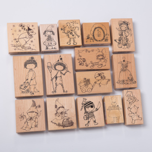 绝版现货 台湾贝登堡复古印章 卡通人物男孩女孩精灵稻草人北极熊