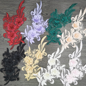 蕾丝立体花朵布贴大号衣服补丁贴刺绣贴薄款贴花破洞补贴图案缝补