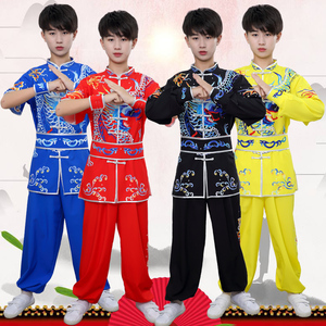 新款中国风武术表演服儿童武术比赛体考竞赛太极拳演出服装青少年