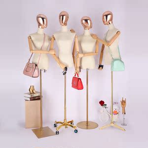服装店模特道具女半身橱窗陈列展示人台全包布婚纱衣服假人模特架