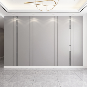 竹木纤维板电视背景墙轻奢北欧简约客厅卧室沙发集成板快装护墙板