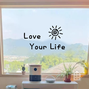 love life热爱生活 太阳英文字母平面装饰 ins简约励志温馨墙贴纸