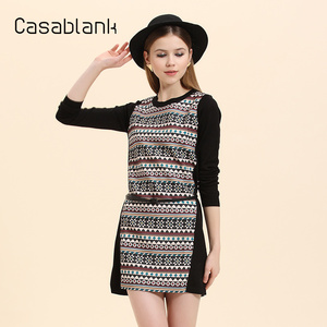 Casablank卡莎布兰卡韩版女针织秋季长袖包臀打底一步裙C15304022