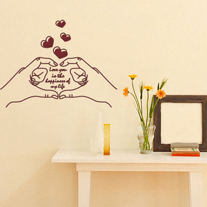 3813卧室房间床头装饰品墙面贴画温馨手势我爱你i love you墙贴纸