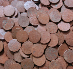 伪满洲国壹分陶土币康德1一分陶币真品古币古钱币收藏一般品普品