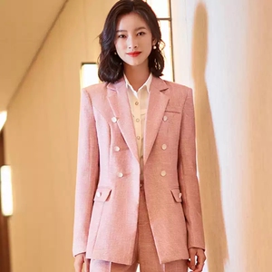 小西装格子粉色