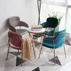 北欧家具铁艺餐椅靠背带扶手沙发椅ins咖啡厅单人椅简约创意凳子