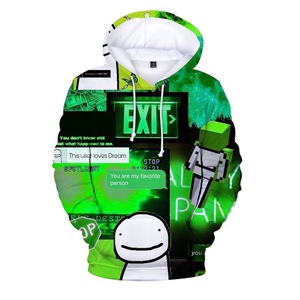 春秋薄款dream卫衣 我的世界3d印花连帽衫儿童成人卡通外套