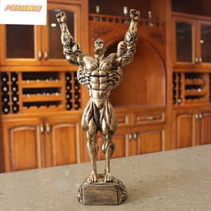 塑造自己雕塑自我雕琢雕塑摆件健美比赛刻字奖杯健身房装饰品树脂