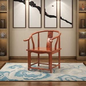 中式椅子实木围椅圈椅官帽椅仿古茶几三件套单人茶椅餐椅太师椅