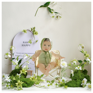 百天周岁宝宝拍照服装道具室内绿色森系拍摄仿真绿植儿童摄影用品