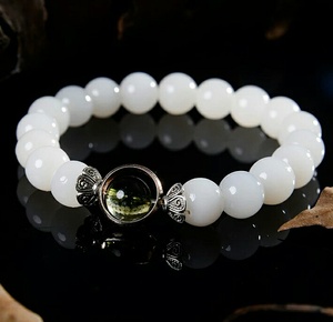 和田玉新款白玉天山冰玉手链《石来运转》