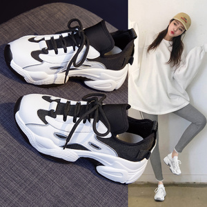 真皮老爹鞋女鞋2021年新款春秋百搭休闲内增高夏季运动鞋子ins潮