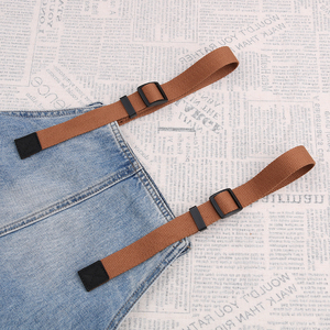 牛仔背带裤的背带配件帆布一对2.5厘米宽可调防滑抹胸裙的带子棕