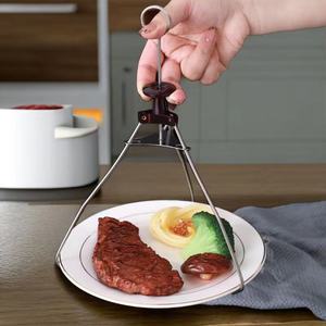 新款厨房不锈钢三爪子提盘器三角提手器夹碗蒸菜提盘炖盅蒸取盘夹