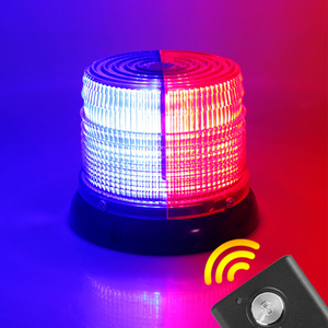 工程车救护车led圆形红蓝爆闪灯吸顶开道警示灯车载充电遥控警灯