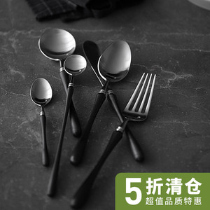 高档欧式复古不锈钢西餐餐具18/10 牛排刀叉勺三件套水果叉甜品勺