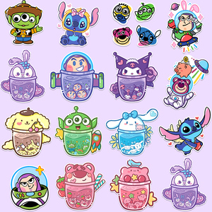 卡通可爱迪士尼人物行李箱贴纸旅行箱笔记本电脑水杯ipad贴画防水