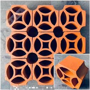 仿古红色砖花窗中式围墙镂空花格古建花窗花砖透窗漏窗仿古水泥花