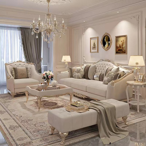 法式轻奢实木雕花客厅组合沙发新古典宫廷风别墅高档奢华成套家具