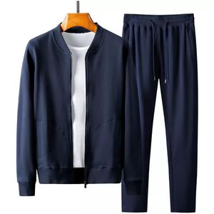 新疆纯棉运动套装男棒球领卫衣薄款男士宽松休闲裤两件套潮流春秋