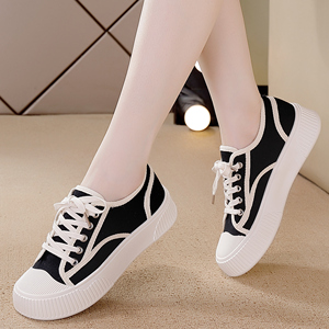 帆布鞋女厚底饼干鞋2022新款夏季百搭女鞋子爆款休闲透气小白板鞋