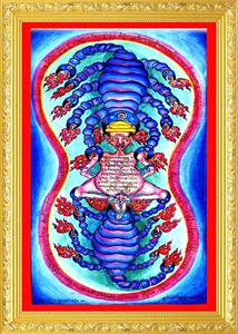 大小款忿怒莲师火焰铁蝎咒轮图炽燃九头铁蝎除障图挂画贴画可带框