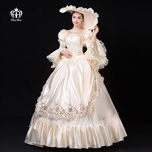 梵狐成人新款欧式宫廷服走秀装派对聚会亲子拍照写真复古裙洋装女