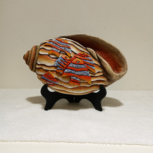 海南风情彩绘浮雕创意海螺手工艺品摆件家居艺术装饰画伴手礼