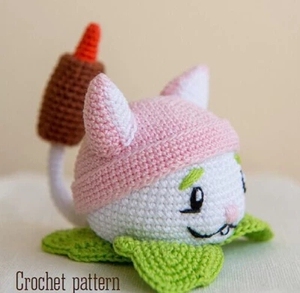 新植物大战僵尸猫蒲草挂摆件家居礼物品手工diy钩针编织电子图解