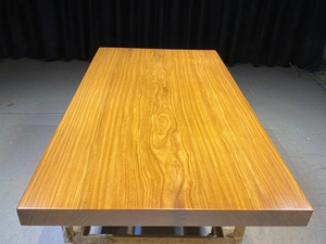 非洲柚木大板桌茶桌茶台实木原木桌新中式餐桌办公会议桌书桌整版