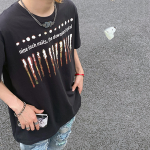 fear of god vintage 九寸钉水洗做旧复古fog高街古着短袖t恤潮