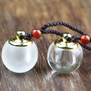 挡灾朱砂空心吊坠磨砂小玻璃瓶项链可打开挂件护身符装东西滴血