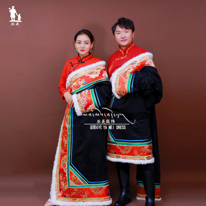 亚美冬季新款男女情侣款藏袍藏服藏族服装结婚藏袍藏裙服饰藏式