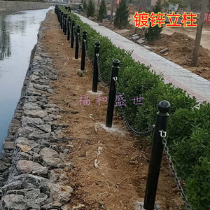 铸铁罗马立柱镀锌圆管铁艺柱子河道广场铁链柱止车柱挡车桩不锈钢