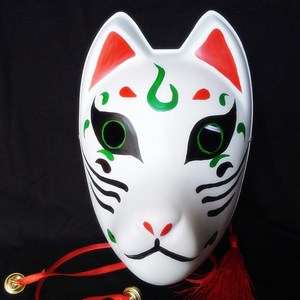 pvc塑料手绘阴阳师阎魔和风狐狸全脸面具红白妖狐动漫cosplay舞会