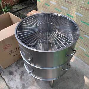 黄泥叫花鸡烤缸烤炉商用80cm双层不锈钢带烤网窑鸡专用烤箱烧烤缸