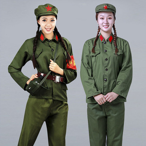 红卫兵绿军装成人儿童怀旧六七十年代知青舞台演出合唱服装出租赁